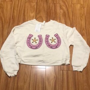 Lucky starts horseshoe boobs sweatshirt